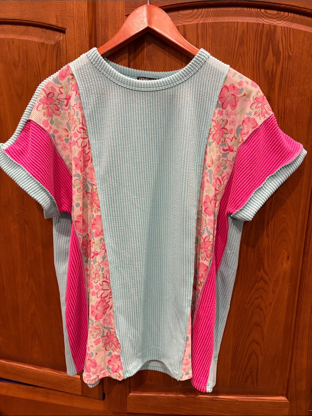 NWOT HEIMISH USA Light Mint Ribbed Crewneck Top size small